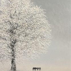芳雪漣天情亦長 <br> Fragrant Snow Love Enduring <br> 102x80.5x3cm (40) <br> Oil On Canvas <br> 2024