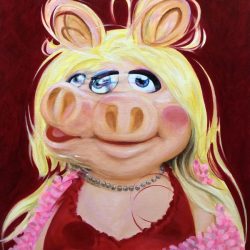 既視感-豬小妹<br> Miss Piggy <br> 45.5x38cm(8) <br> Acrylic On Canvas <br> 2024