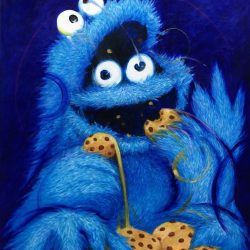 既視感-餅乾怪獸 <br> Cookie Monster <br> 45.5x38cm(8) <br> Acrylic On Canvas <br> 2024