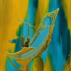 Golden Malay Boat<br> 35.5x45.5cm(8)<br> Acrylic On Canvas